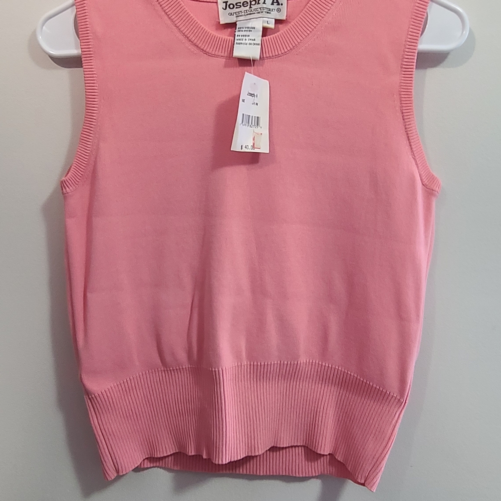 Joseph A Pink Sleeveless Top Size Large NWT Vintage